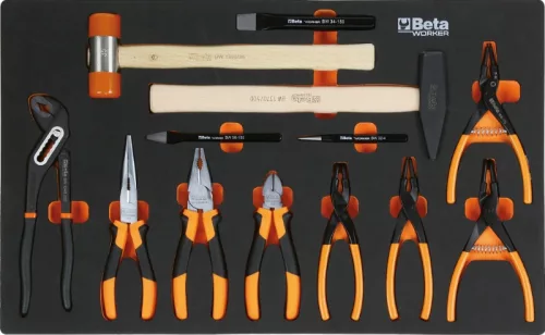 Beta BW 2400S-O7/AUTO Worker 7 fiókos szerszámkocsi 262 darabos szerszámkészlettel