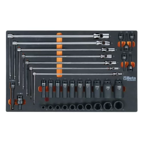 Beta BW 2400S-G7/AUTO Worker 7 fiókos szerszámkocsi 262 darabos szerszámkészlettel