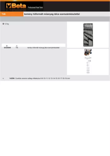 Beta T46 Kemény hőformált műanyag tálca szerszámkészlettel