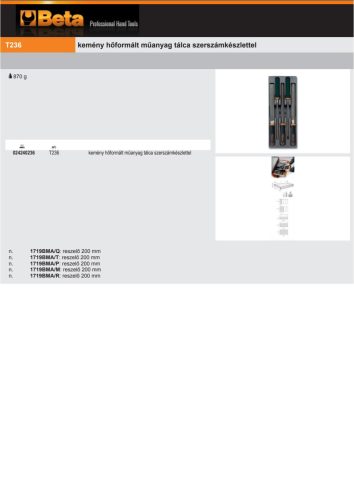 Beta T236 Kemény hőformált műanyag tálca szerszámkészlettel