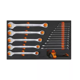   Beta M32 EVA habszivacs tálca csillag-villáskulcsokkal és hajlított imbuszkulcsokkal, colos