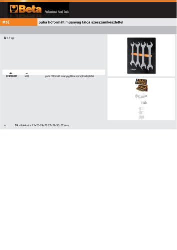 Beta M38 Habszivacs tálca villáskulcsokkal