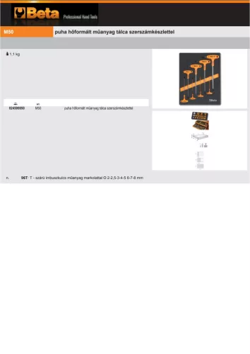 Beta M50 Habszivacs tálca markolatos imbuszkulcsokkal