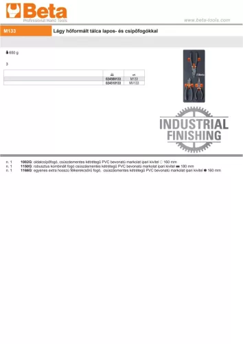 Beta M133 Habszivacs tálca lapos- és csípőfogókkal