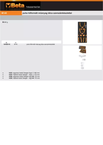 Beta M145 Habszivacs tálca seegerfogókkal