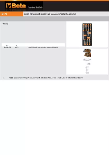 Beta M170 Habszivacs tálca csavarhúzókkal