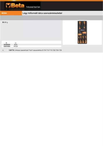 Beta M204 Habszivacs tálca csavarhúzókkal