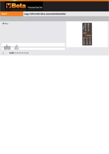 Beta M227 Habszivacs tálca csavarhúzókkal