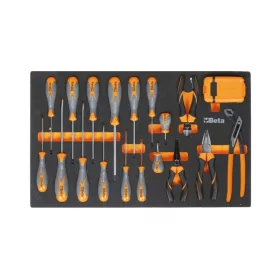   Beta M166 Habszivacs tálca csavarhúzókkal, laposfogókkal és 1/4” bitekkel