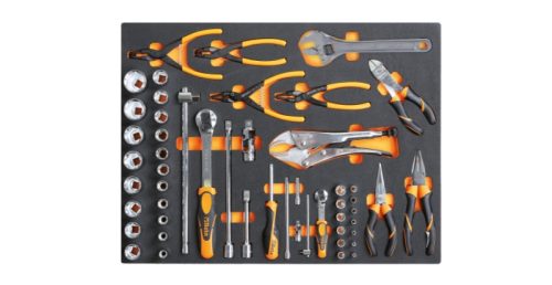 Beta MB37 Habszivacs tálca 1/4” és 1/2”-os dugókulcsokkal és laposfogókkal