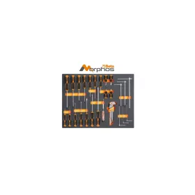   Beta MB44MH Hőformázott tálca Morphos csavarhúzókkal hasítottfejű és Phillips® csavarokhoz, és imbuszkulcsokhoz