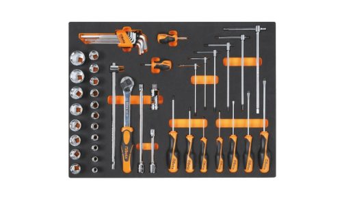 Beta MB47 Habszivacs tálca csavarhúzókkal, 1/2"-os dugókészlettel