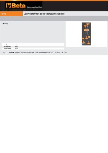 Beta MV55 Habszivacs tálca ÜRES