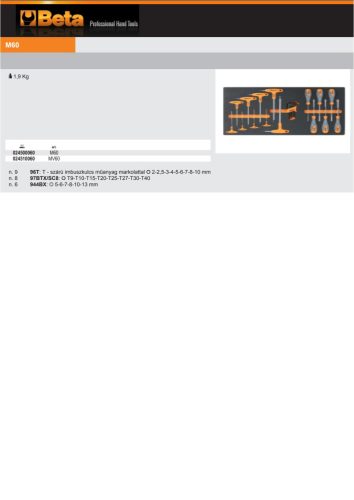 Beta MV60 Habszivacs tálca ÜRES