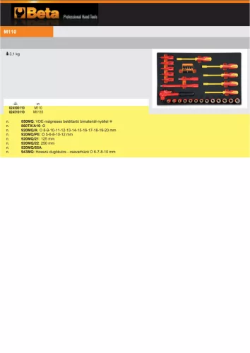 Beta MV110 Habszivacs tálca ÜRES