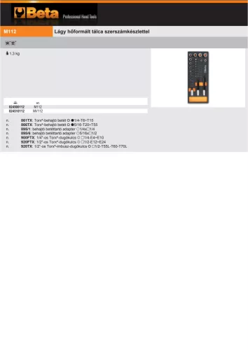 Beta MV112 Habszivacs tálca ÜRES