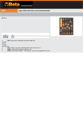 Beta MV208 Habszivacs tálca ÜRES