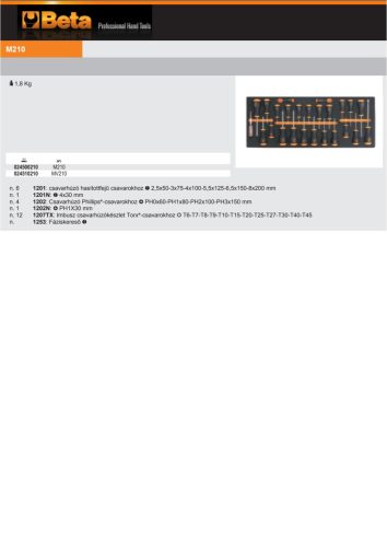 Beta MV210 Habszivacs tálca ÜRES