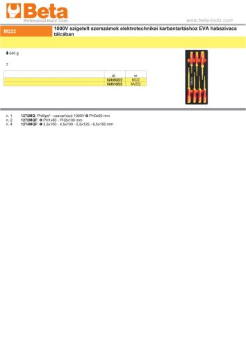 Beta MV222 Habszivacs tálca ÜRES