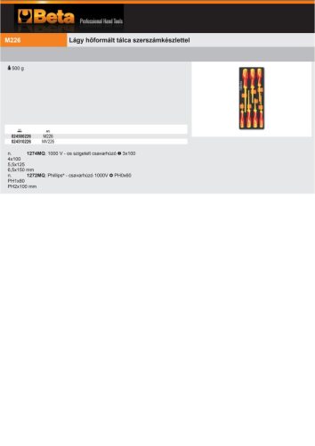 Beta MV226 Habszivacs tálca ÜRES