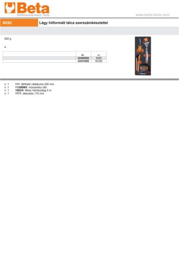 Beta MV293 Habszivacs tálca ÜRES