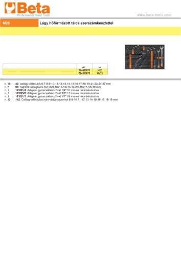 Beta MV25 Habszivacs tálca ÜRES