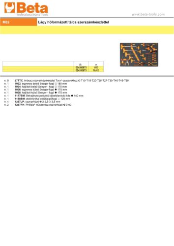 Beta MV62 Habszivacs tálca ÜRES
