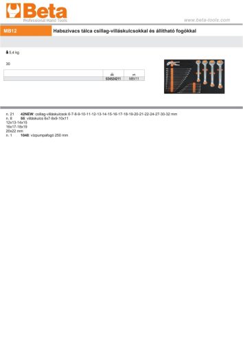 Beta MBV13 Habszivacs tálca ÜRES