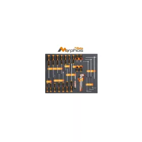   Beta MBV43MH Habszivacs tálca Morphos csavarhúzókkal hasítottfejű és Phillips® csavarokhoz, és imbuszkulcsokhoz