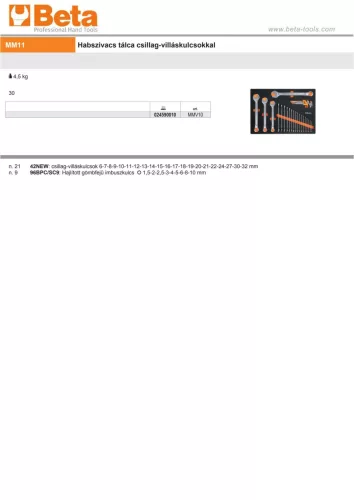 Beta MMV10 Puha hőformált műanyag tálca ÜRES