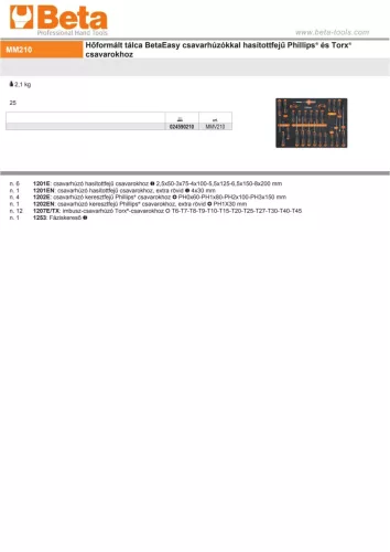 Beta MMV210 Puha hőformált műanyag tálca ÜRES