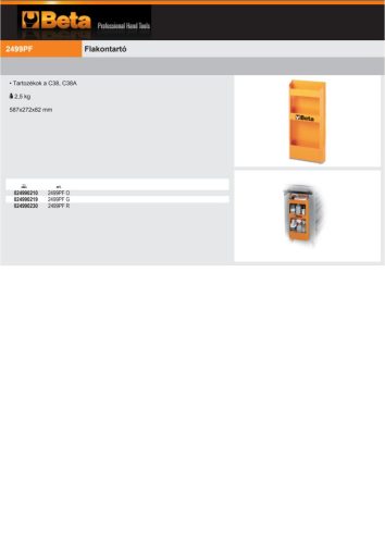 Beta 2499PF-G Flakontartó ÜRES antracit