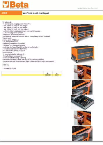 Beta C30M MaxiTank mobil munkapad ÜRES