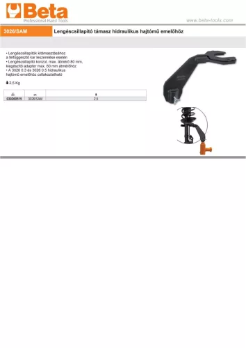 Beta 3026/SAM Lengéscsillapító támasz hidraulikus hajtómű emelőhöz