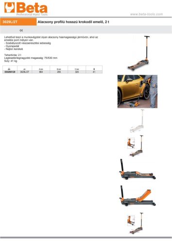 Beta 3029L/2T  Alacsony profilú hosszú krokodil emelő, 2 t