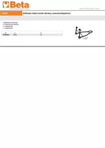 Beta 3040C Állítható hátsó kerék állvány motorkerékpárhoz