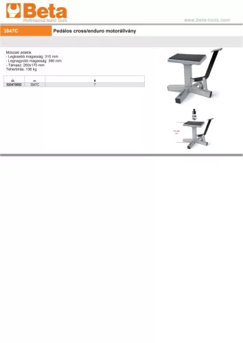 Beta 3047C Pedálos cross/enduro motorállvány