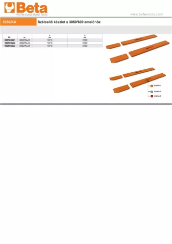 Beta 3050/KA-O Szélesítő készlet a 3050/600 emelőhöz narancs