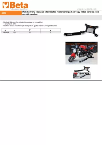 Beta 3054 Mobil állvány középső kitámasztós motorkerékpárhoz vagy hátsó keréken lévő oldaltámaszhoz
