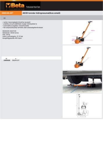 Beta 3065/40 20T 40/20 tonnás hidropneumatikus emelő