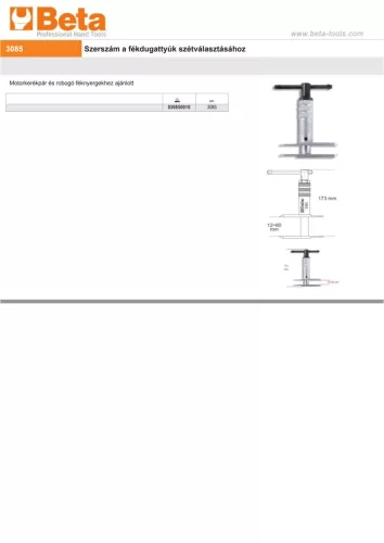Beta 3085 Szerszám a fékdugattyúk szétválasztásához