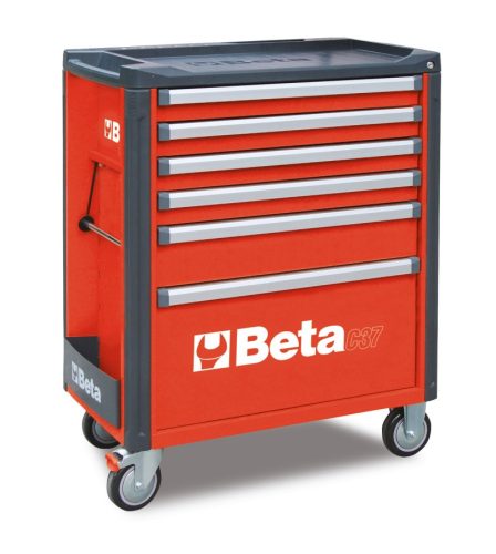 Beta C37/6-R 6 fiókos szerszámkocsi ÜRES piros