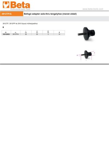 Beta 3916TP/A Befogó adapter axle-thru tengelyhez (menet oldali)