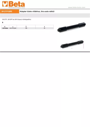 Beta 3912TP/QRE Adapter tüske villákhoz, thru-axle nélkül