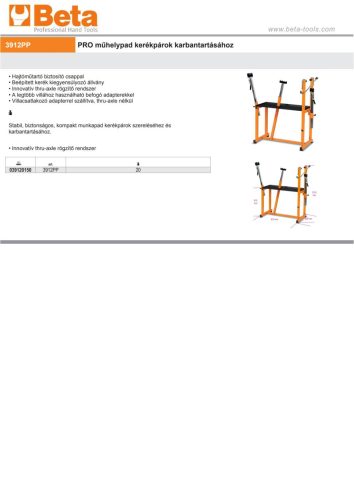Beta 3912PP PRO műhelypad kerékpárok karbantartásához
