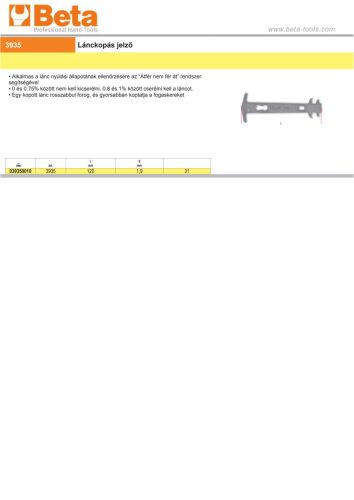 Beta 3935 Láncnyúlásmérő