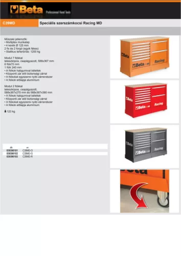 Beta C39MD-G Speciális szerszámkocsi Racing MD ÜRES antracit