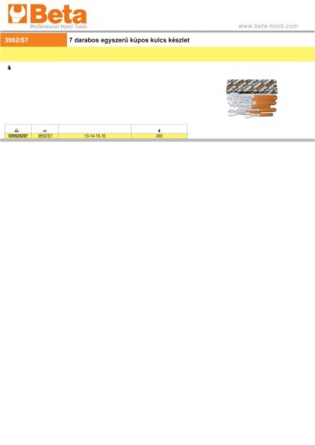 Beta 3952/S7  7 darabos kónuszkulcs készlet