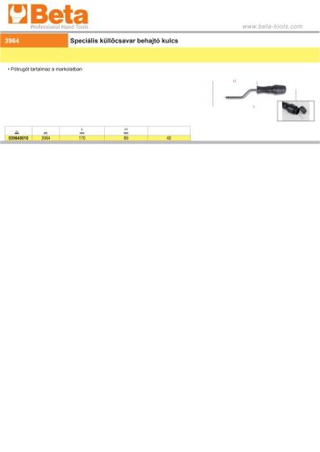 Beta 3964  Küllőanya behajtó kulcs