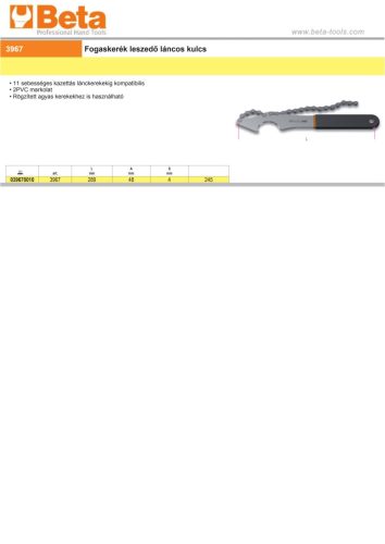 Beta 3967 Láncos kazettaleszedő